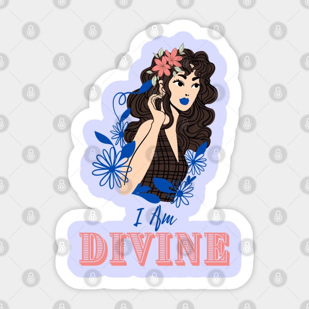 I Am Divine - Dark & Mysterious Sticker by Hypnotic Highs